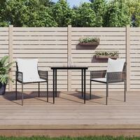 Havestole med hynder 2 stk. 46x61x83 cm polyrattan brun