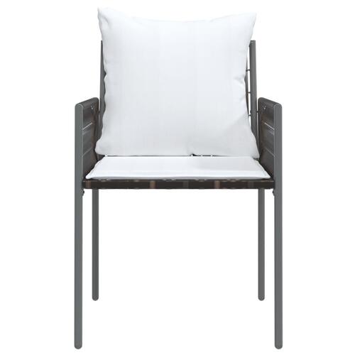 Havestole med hynder 2 stk. 46x61x83 cm polyrattan brun