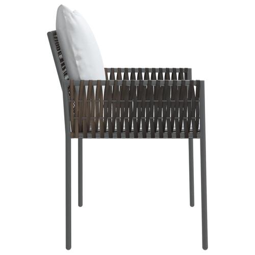 Havestole med hynder 2 stk. 46x61x83 cm polyrattan brun