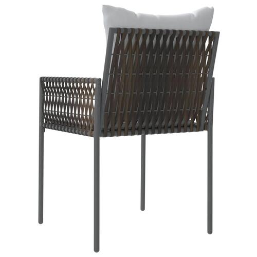 Havestole med hynder 2 stk. 46x61x83 cm polyrattan brun