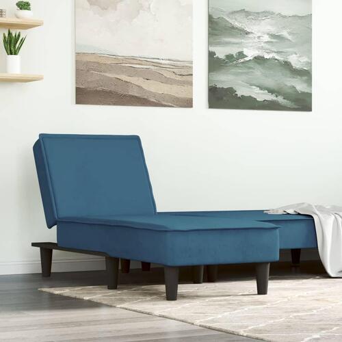 Chaiselong velour blå