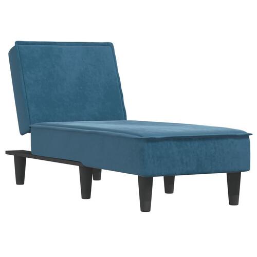 Chaiselong velour blå