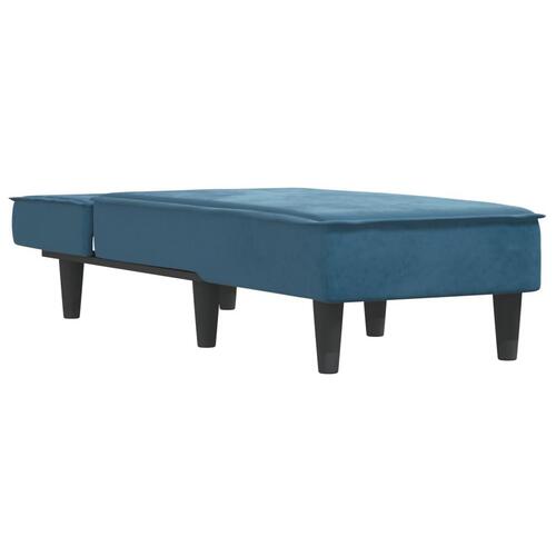 Chaiselong velour blå