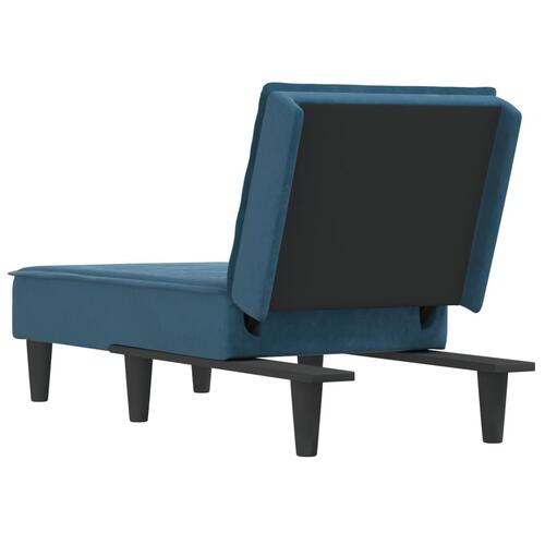Chaiselong velour blå