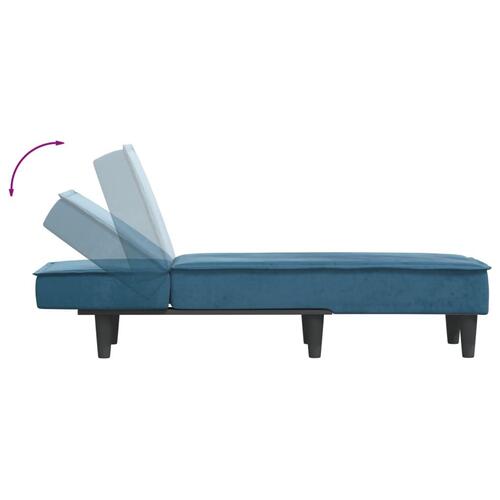 Chaiselong velour blå