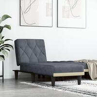 Chaiselong velour mørkegrå