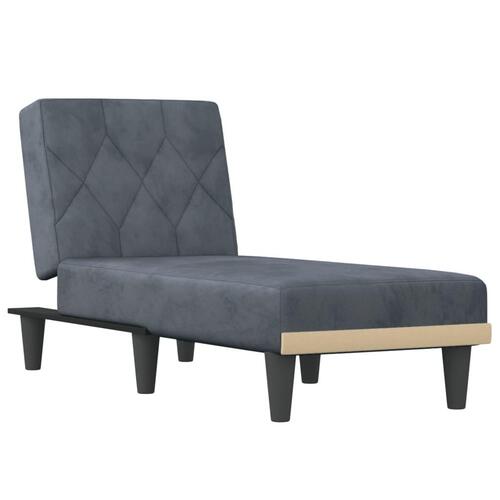 Chaiselong velour mørkegrå