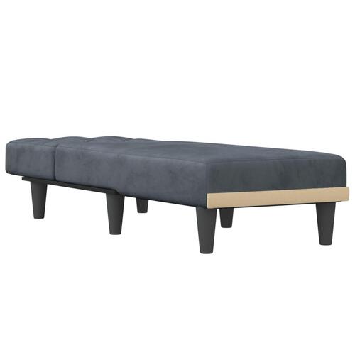 Chaiselong velour mørkegrå