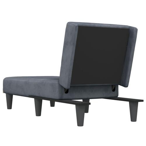 Chaiselong velour mørkegrå