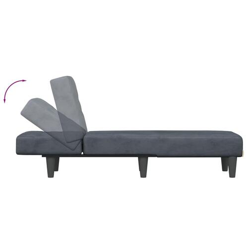 Chaiselong velour mørkegrå