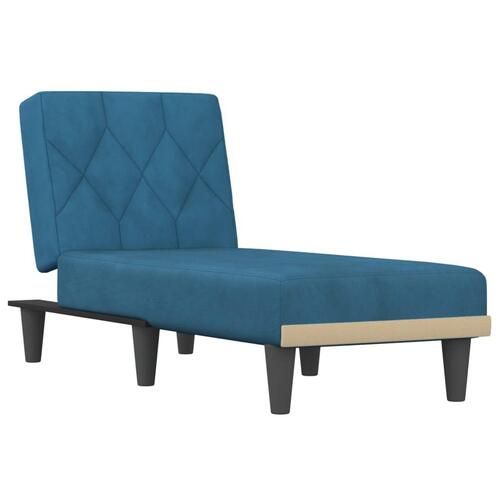 Chaiselong velour blå