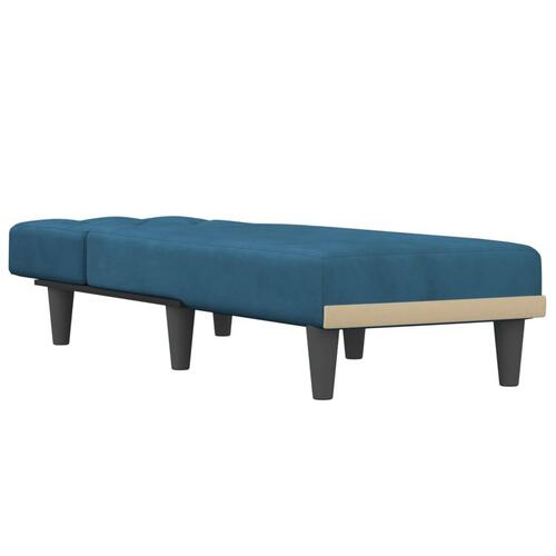 Chaiselong velour blå