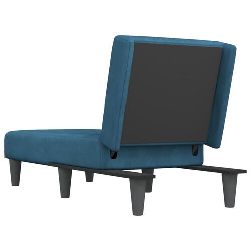 Chaiselong velour blå