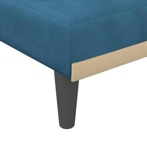 Chaiselong velour blå
