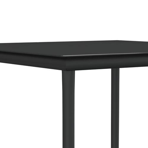 Spisebordssæt til haven 5 dele med hynder polyrattan og stål