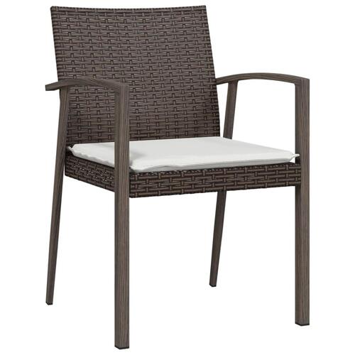Spisebordssæt til haven 7 dele med hynder polyrattan og stål