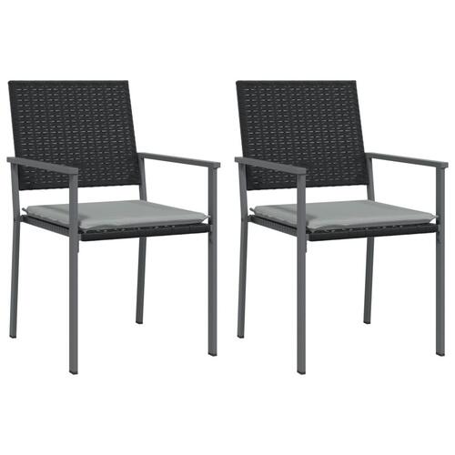 Spisebordssæt til haven 3 dele med hynder polyrattan og stål