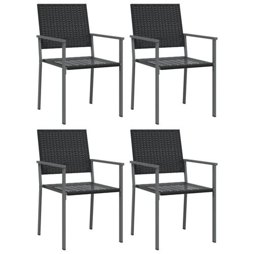 Spisebordssæt til haven 5 dele polyrattan og stål