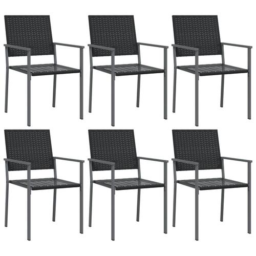 Spisebordssæt til haven 7 dele polyrattan og stål