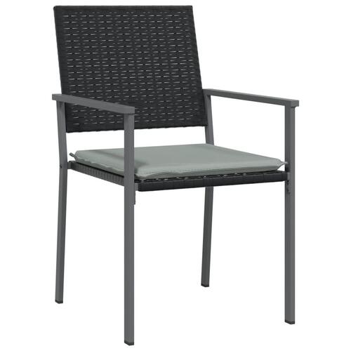 Spisebordssæt til haven 7 dele med hynder polyrattan og stål