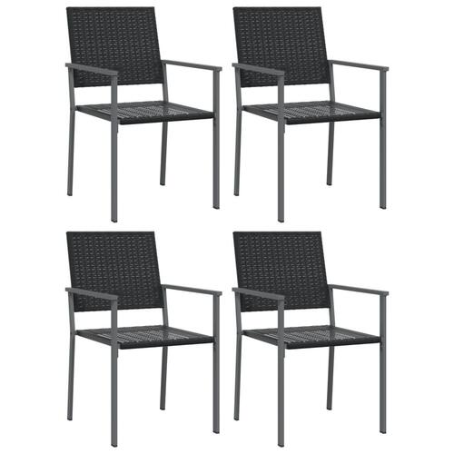 Spisebordssæt til haven 5 dele polyrattan og stål