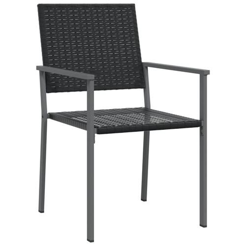 Spisebordssæt til haven 7 dele polyrattan og stål