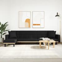 Sovesofa med chaiselong 275x140x70 cm stof sort