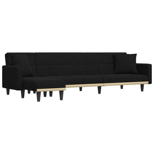 Sovesofa med chaiselong 275x140x70 cm stof sort