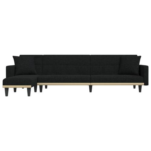 Sovesofa med chaiselong 275x140x70 cm stof sort
