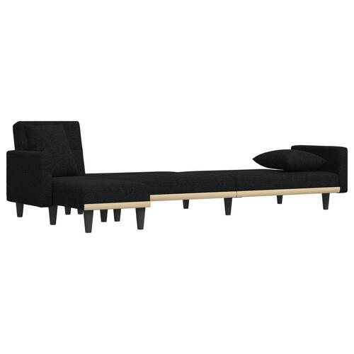 Sovesofa med chaiselong 275x140x70 cm stof sort