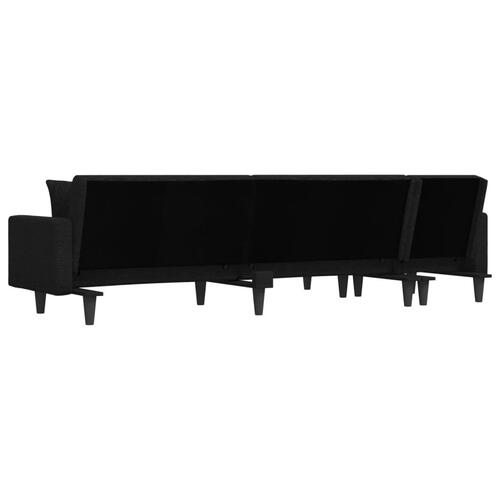 Sovesofa med chaiselong 275x140x70 cm stof sort
