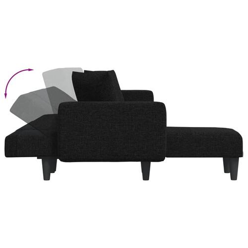 Sovesofa med chaiselong 275x140x70 cm stof sort