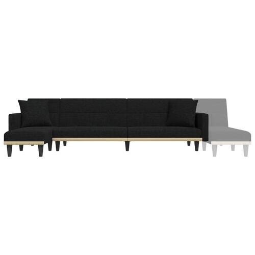 Sovesofa med chaiselong 275x140x70 cm stof sort