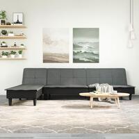 Sovesofa med chaiselong 255x140x70 cm stof mørkegrå