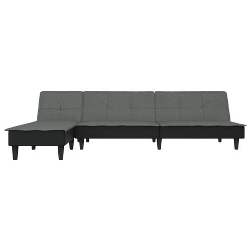 Sovesofa med chaiselong 255x140x70 cm stof mørkegrå