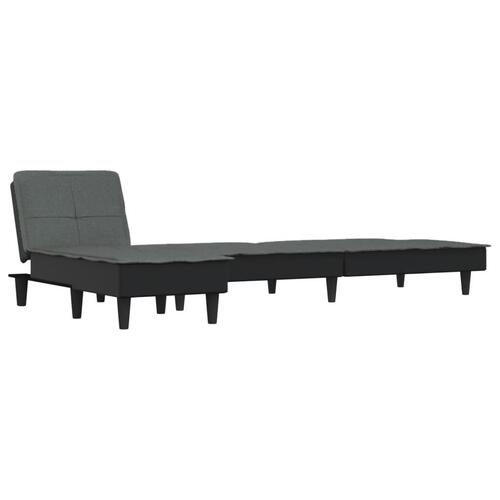Sovesofa med chaiselong 255x140x70 cm stof mørkegrå