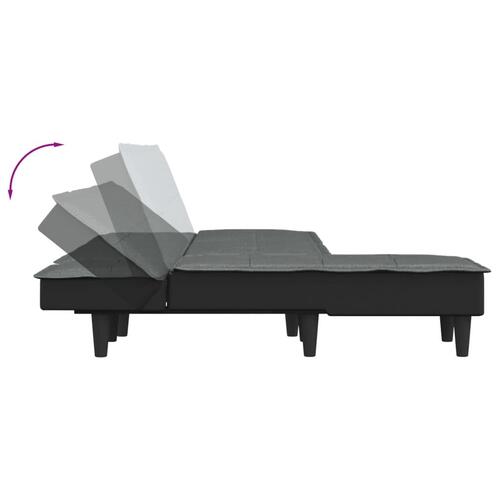 Sovesofa med chaiselong 255x140x70 cm stof mørkegrå