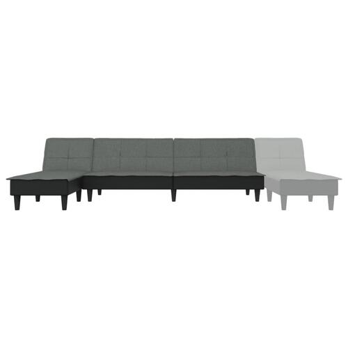 Sovesofa med chaiselong 255x140x70 cm stof mørkegrå