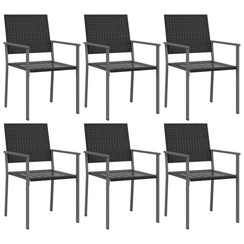Spisebordssæt til haven 7 dele polyrattan og stål