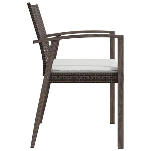 Havestole med hynder 2 stk. 56,5x57x83 cm polyrattan brun