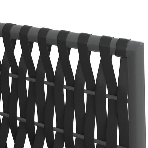 Havestole med hynder 2 stk. 54x61x83 cm polyrattan sort