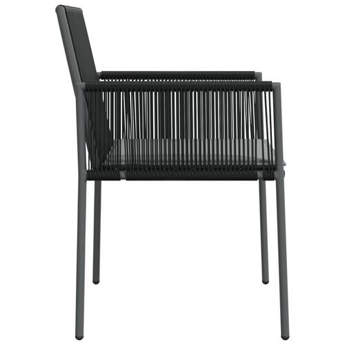 Havestole med hynder 4 stk. 54x60,5x83,5 cm polyrattan sort