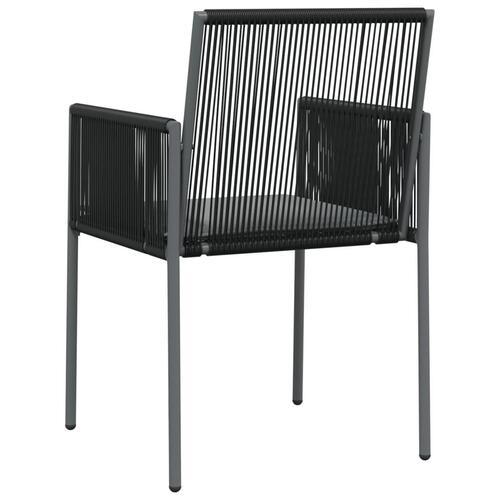 Havestole med hynder 4 stk. 54x60,5x83,5 cm polyrattan sort