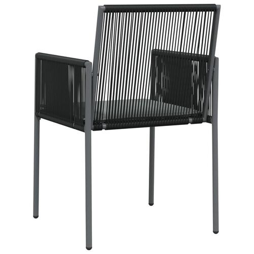 Havestole med hynder 2 stk. 54x60,5x83,5 cm polyrattan sort