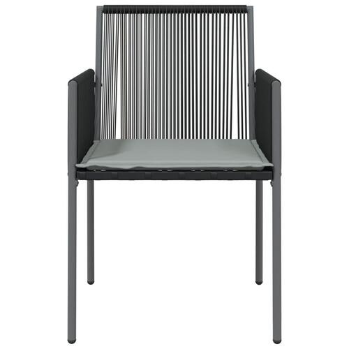 Havestole med hynder 6 stk. 54x60,5x83,5 cm polyrattan sort