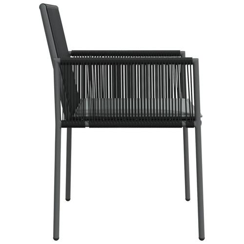 Havestole med hynder 6 stk. 54x60,5x83,5 cm polyrattan sort