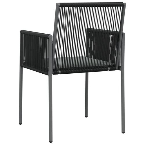 Havestole med hynder 6 stk. 54x60,5x83,5 cm polyrattan sort