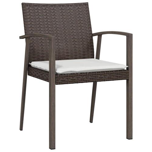 Spisebordssæt til haven 7 dele med hynder polyrattan og stål
