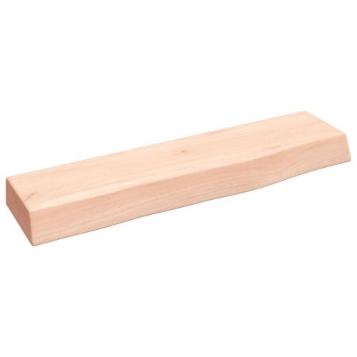Væghylde 40×10×4 cm i ubehandlet massivt egetræ - naturlig kant