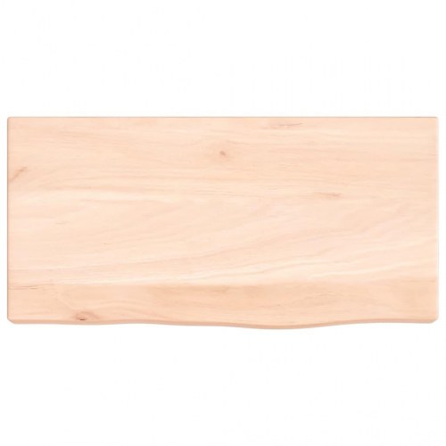 Væghylde 40 × 20 × 4 cm - ubehandlet massivt egetræ med naturlig kant